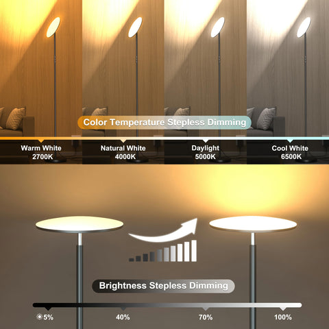Yikuneng 69-inch tall lamp delivering expansive living room illumination.