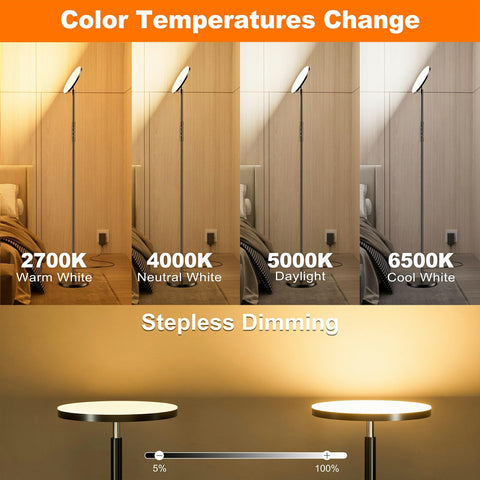 Yikuneng rotatable floor lamp offers 350° head movement for precise illumination