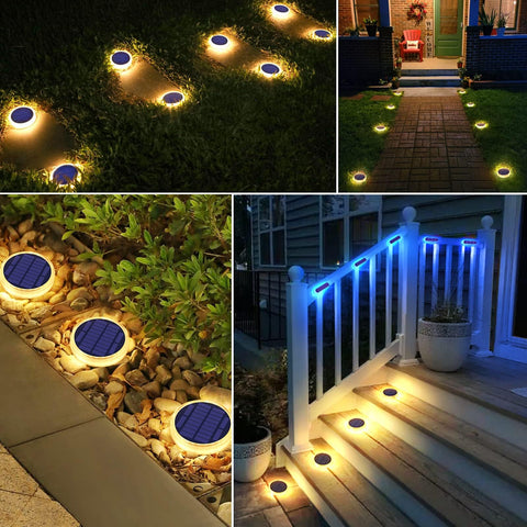 YiLaie LED solar path light 360-degree brightness enhances outdoor spaces.
