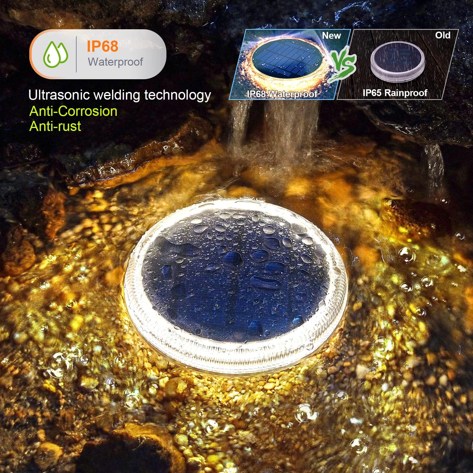YiLaie solar stair light round outdoor improves stair visibility and safety.