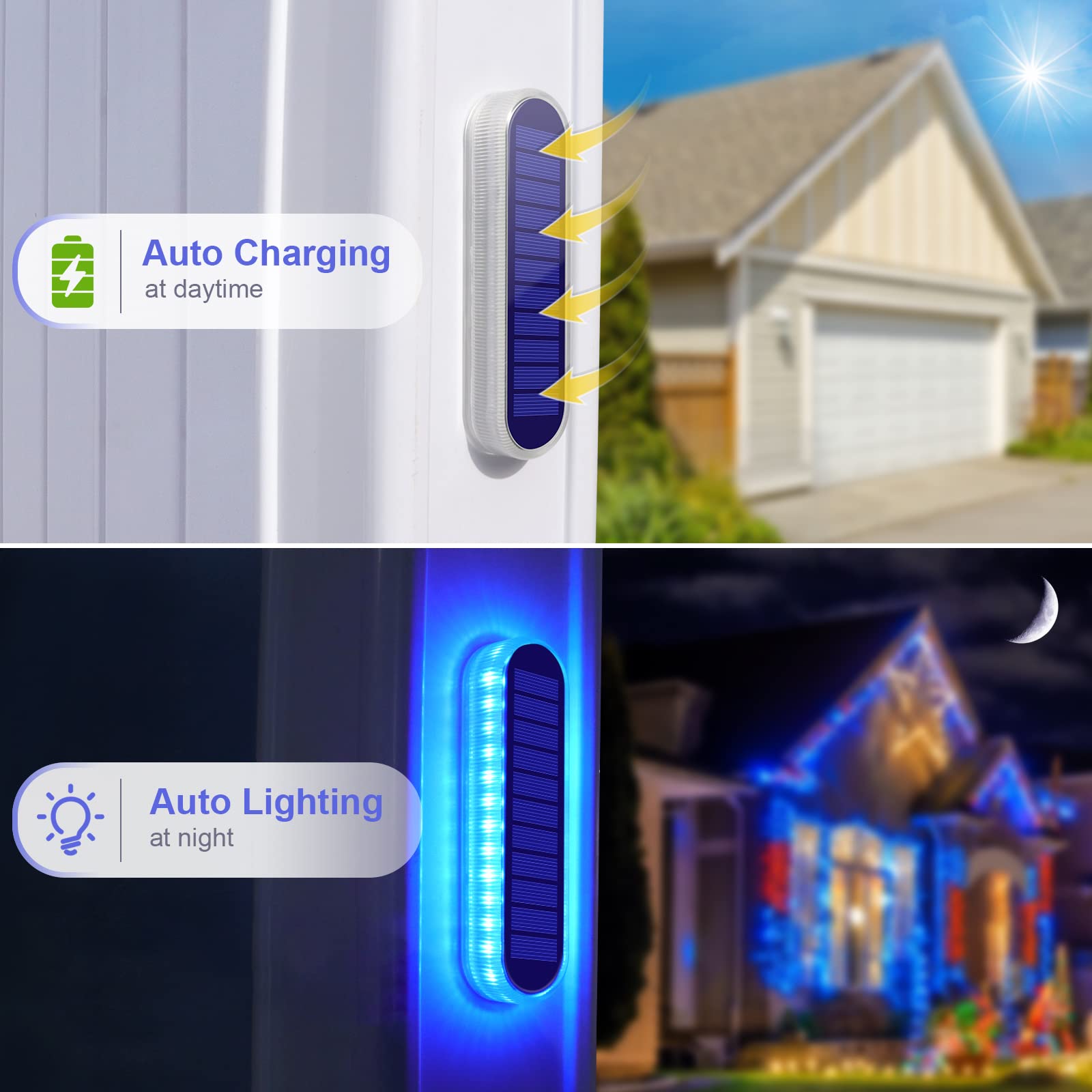 YiLaie stick-on dock lights mounted on smooth surface for quick outdoor lighting.