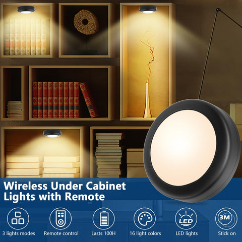 16-color changeable LED puck light offering versatile ambience