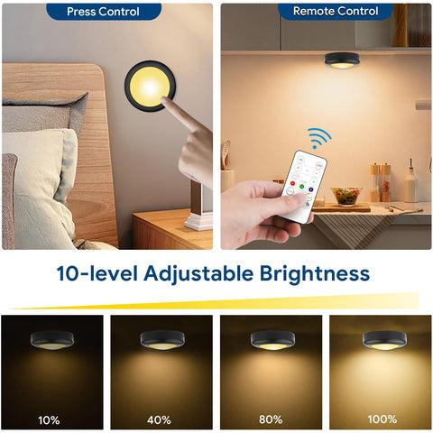 Yiliaw dimmable puck lights with timer for ambient control.