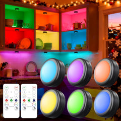 Yiliaw LED puck light with remote control for easy adjustments