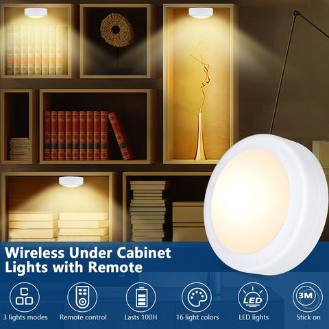 Yiliaw puck lights with 16 colors to customize home ambiance.