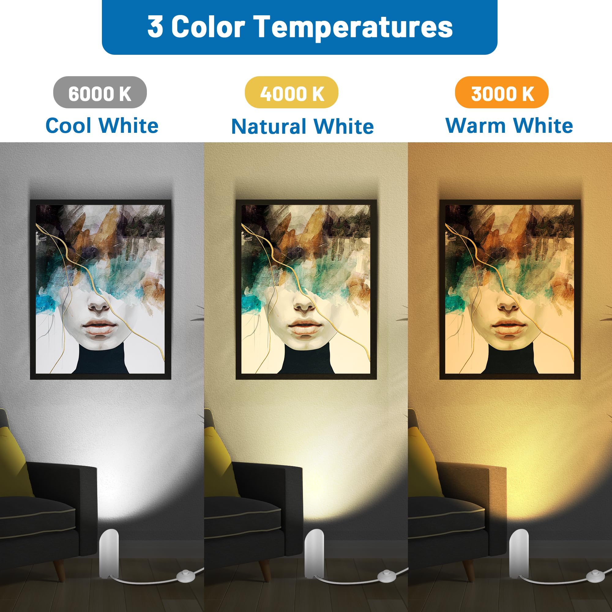 Yimaifunly uplighting spotlight offers 3 CCT options to set mood.