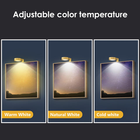 Yimaxps gold picture light with remote control for easy dimming