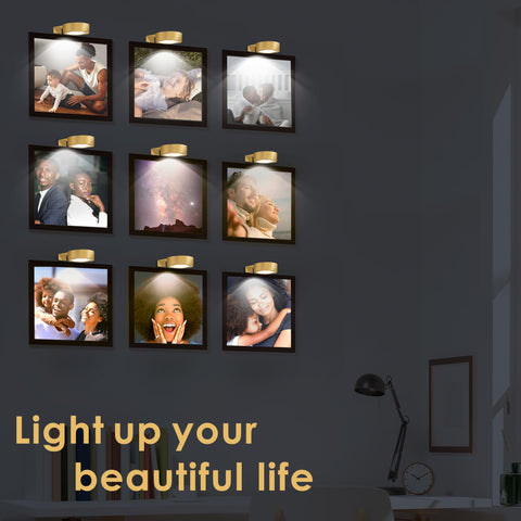 Yimaxps under cabinet lighting using gold picture light