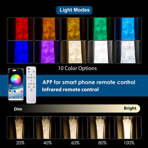 yinghuochong floor lamp shown with app remote control for easy adjustments.
