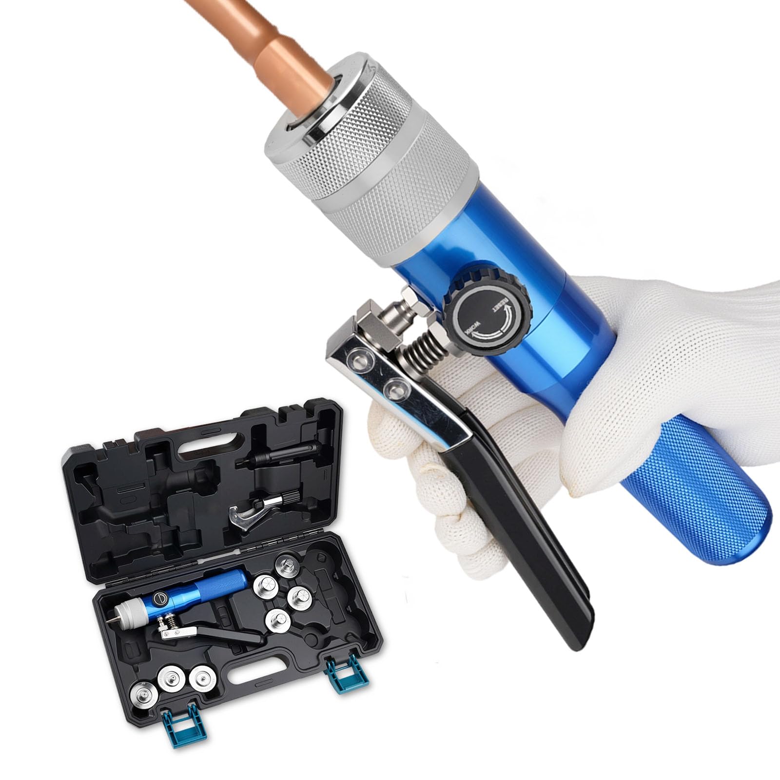 YINGKESI hydraulic tube expander kit ready for HVAC pipe installation and expansion.