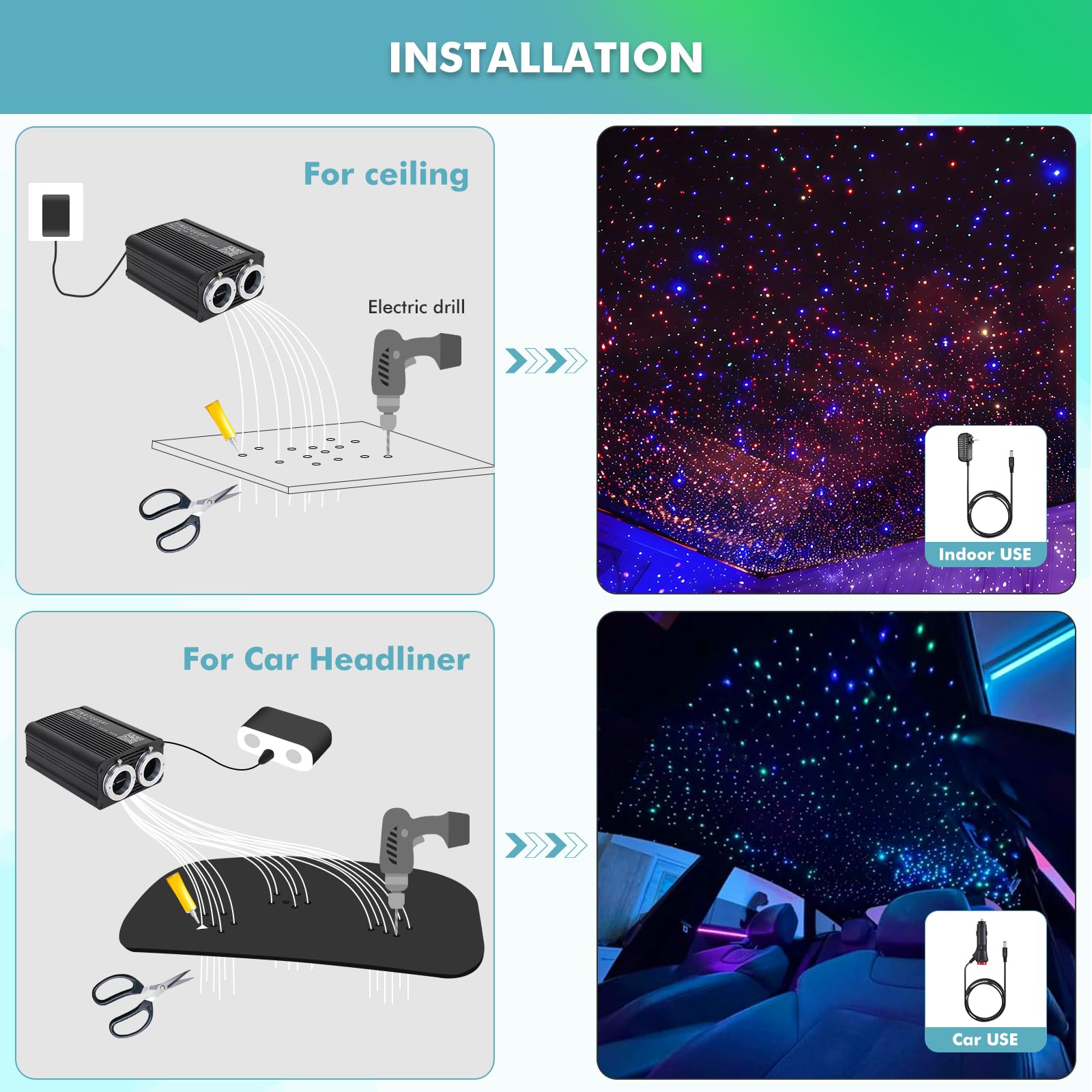 YINGTOUSHI App interface lets you customize colors and effects.
