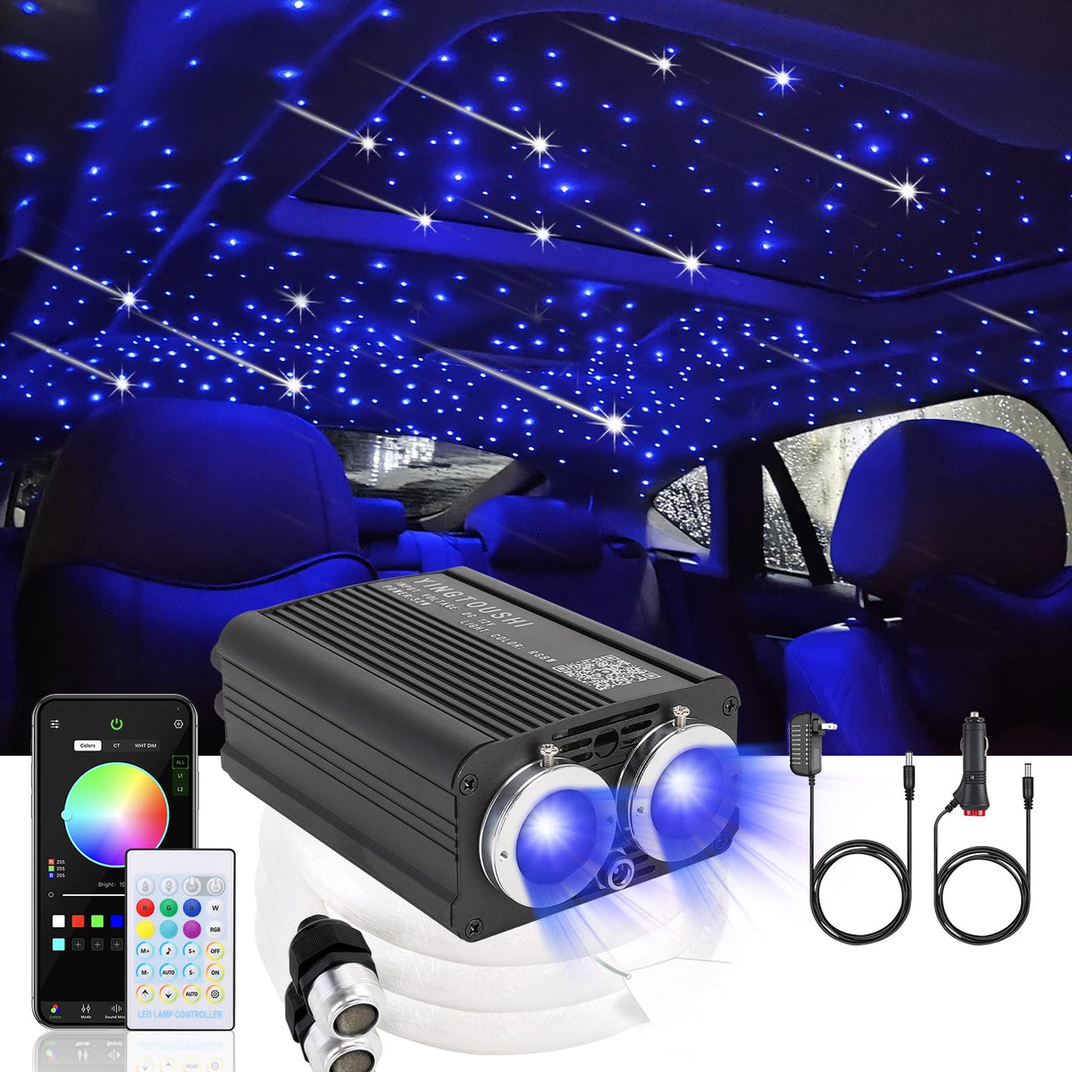 YINGTOUSHI Twinkle Headliner on ceiling creates a vivid starry sky ambiance