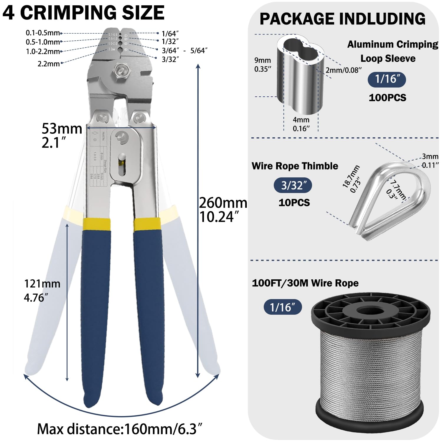 YingYa BIS 100ft stainless steel cable shown for outdoor rigging and long runs.