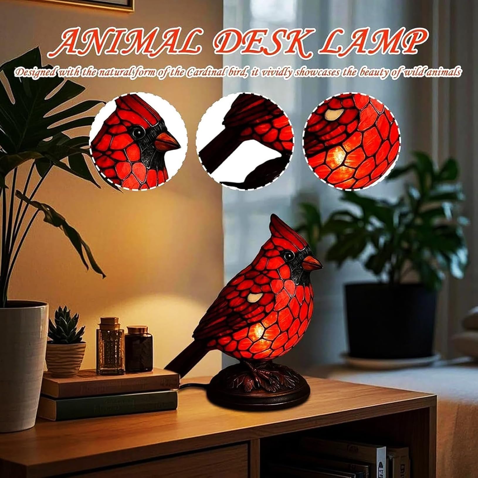 Yinhamnl Handmade resin table lamp evokes festive Christmas decor.