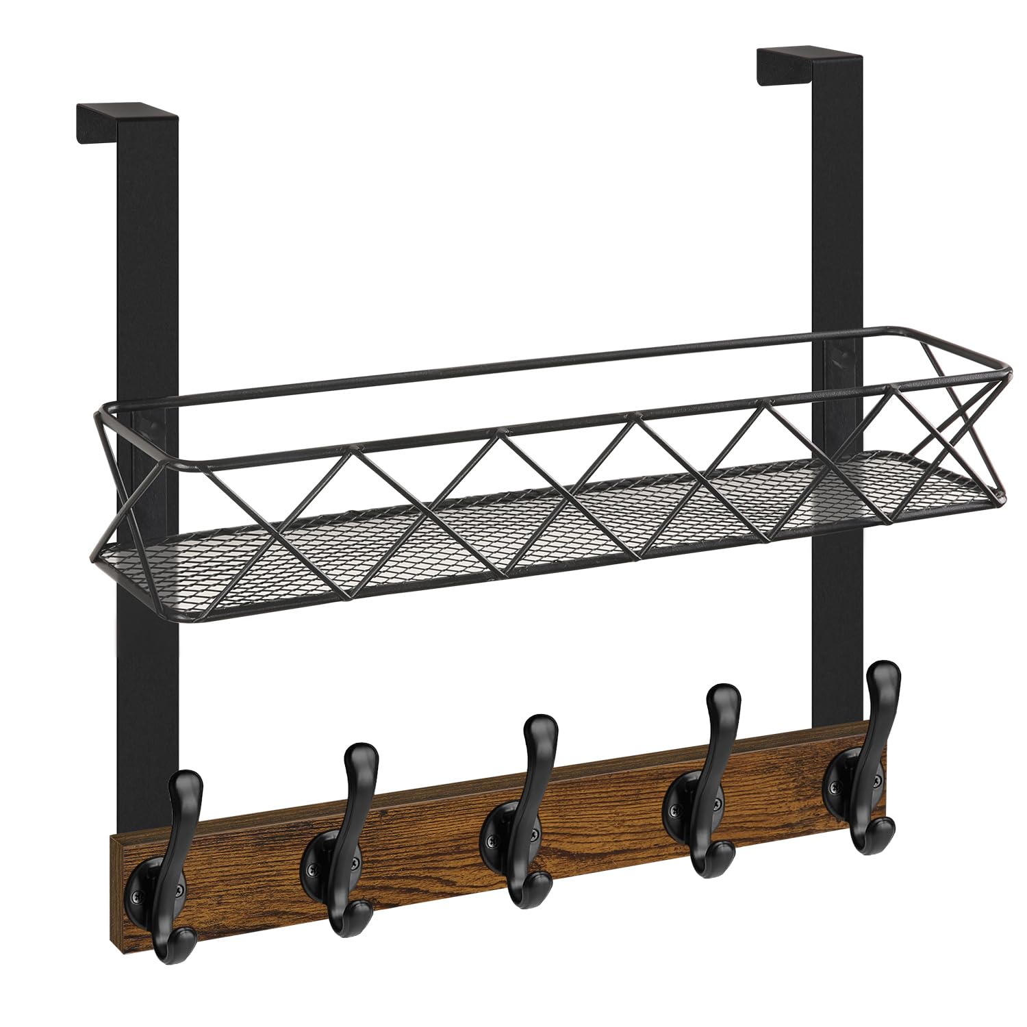 YINMIT over-the-door organizer on door adds instant extra storage space.