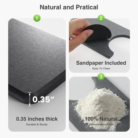 Yinoos quick-drying action keeps countertop dry.