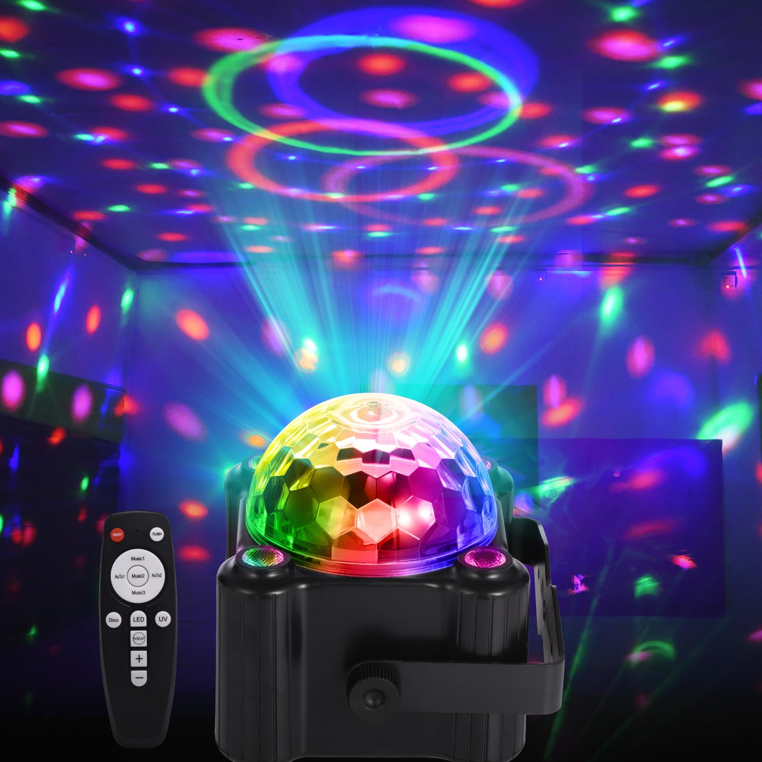 YINPKTEO disco ball light wall or ceiling mount option.