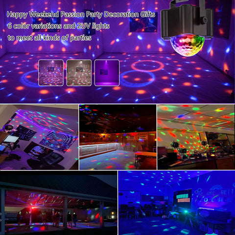 YINPKTEO disco ball light 7 modes with strobe and rotation.