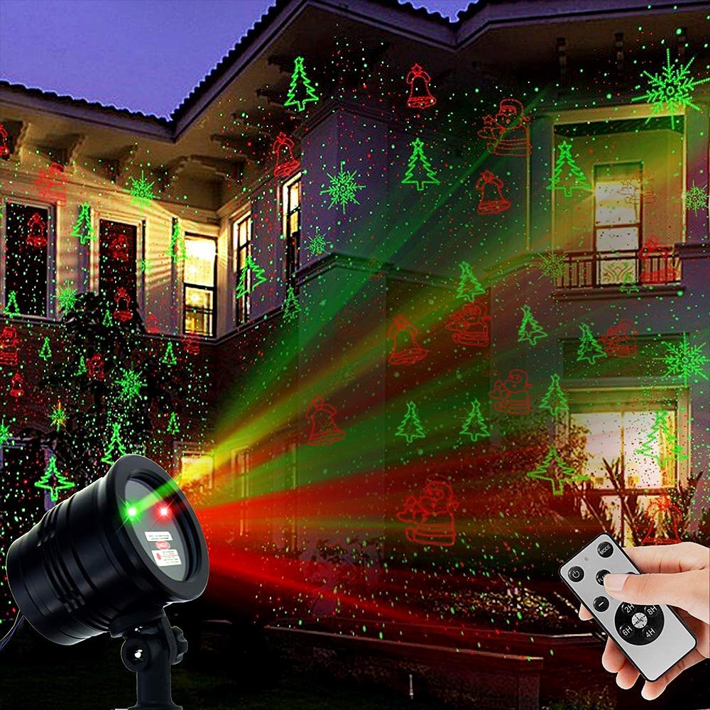 YINUO LIGHT Christmas laser lights outdoor projector with red and green beams