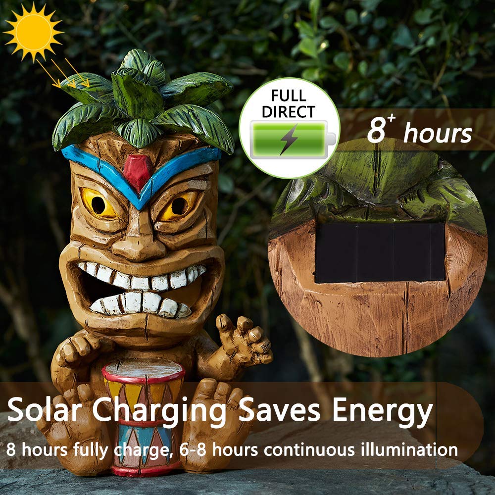 Yiosax hand-painted tiki statue features UV coating for long-lasting color