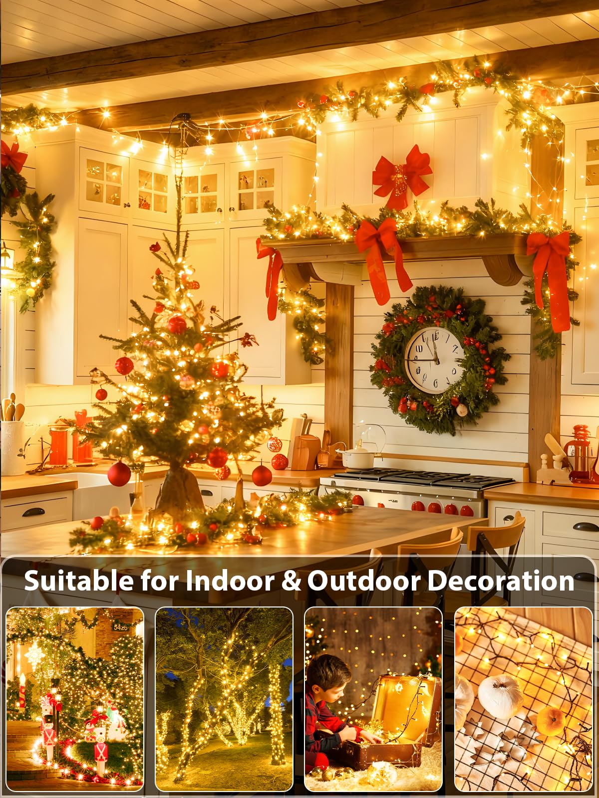 YIQU Christmas lights create warm ambiance for patios, gardens, and trees.