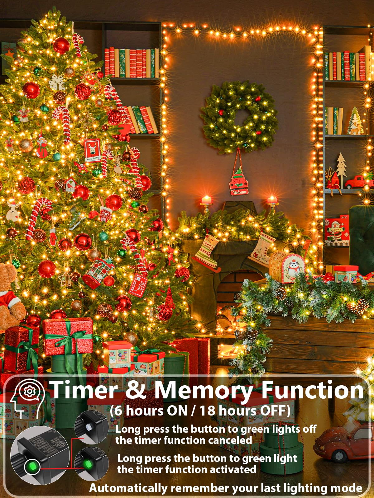 YIQU warm white LED lights offer 8 modes for holidays, parties, and cozy nights.