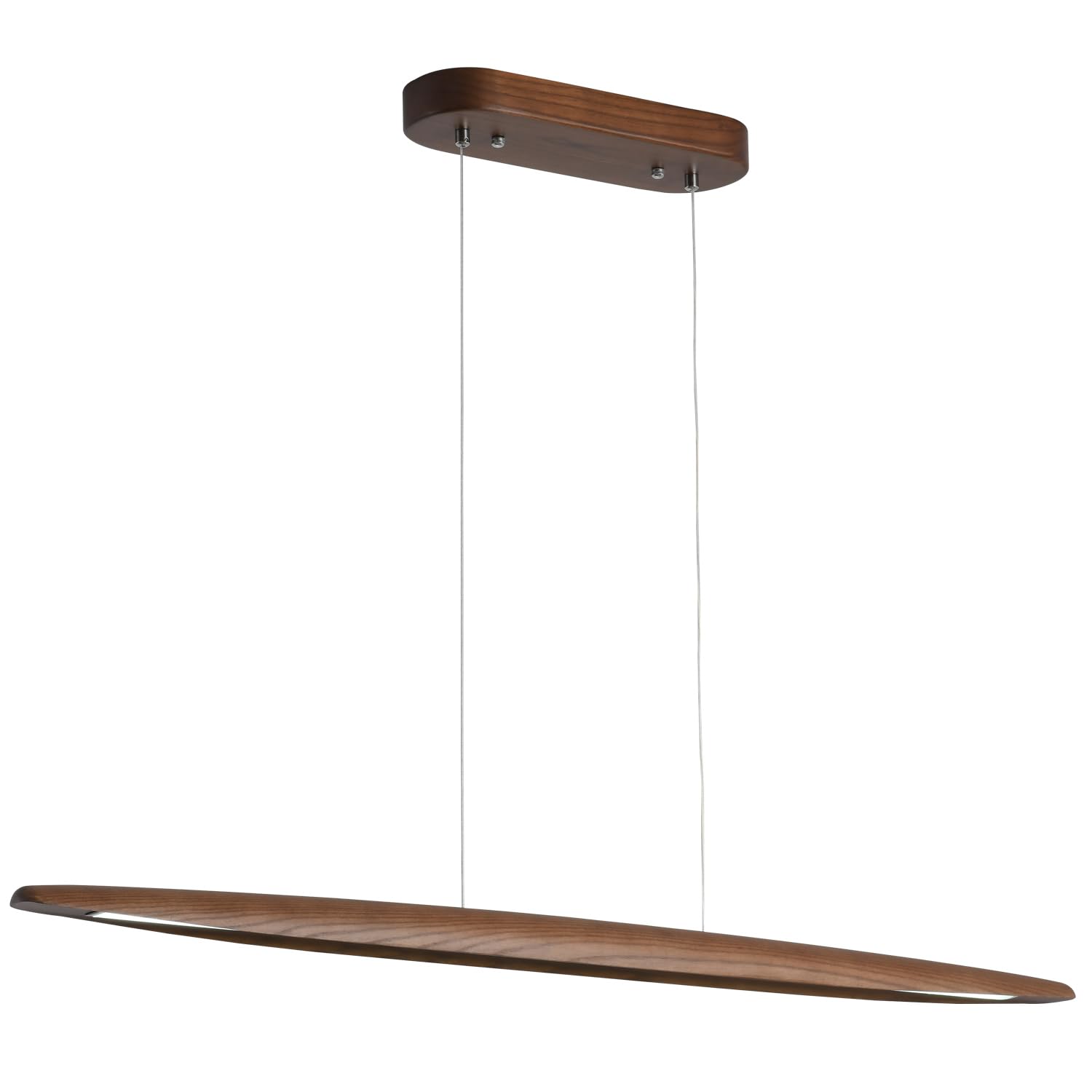 YISDESIGN 51-inch wood linear pendant over dining table for warm ambiance