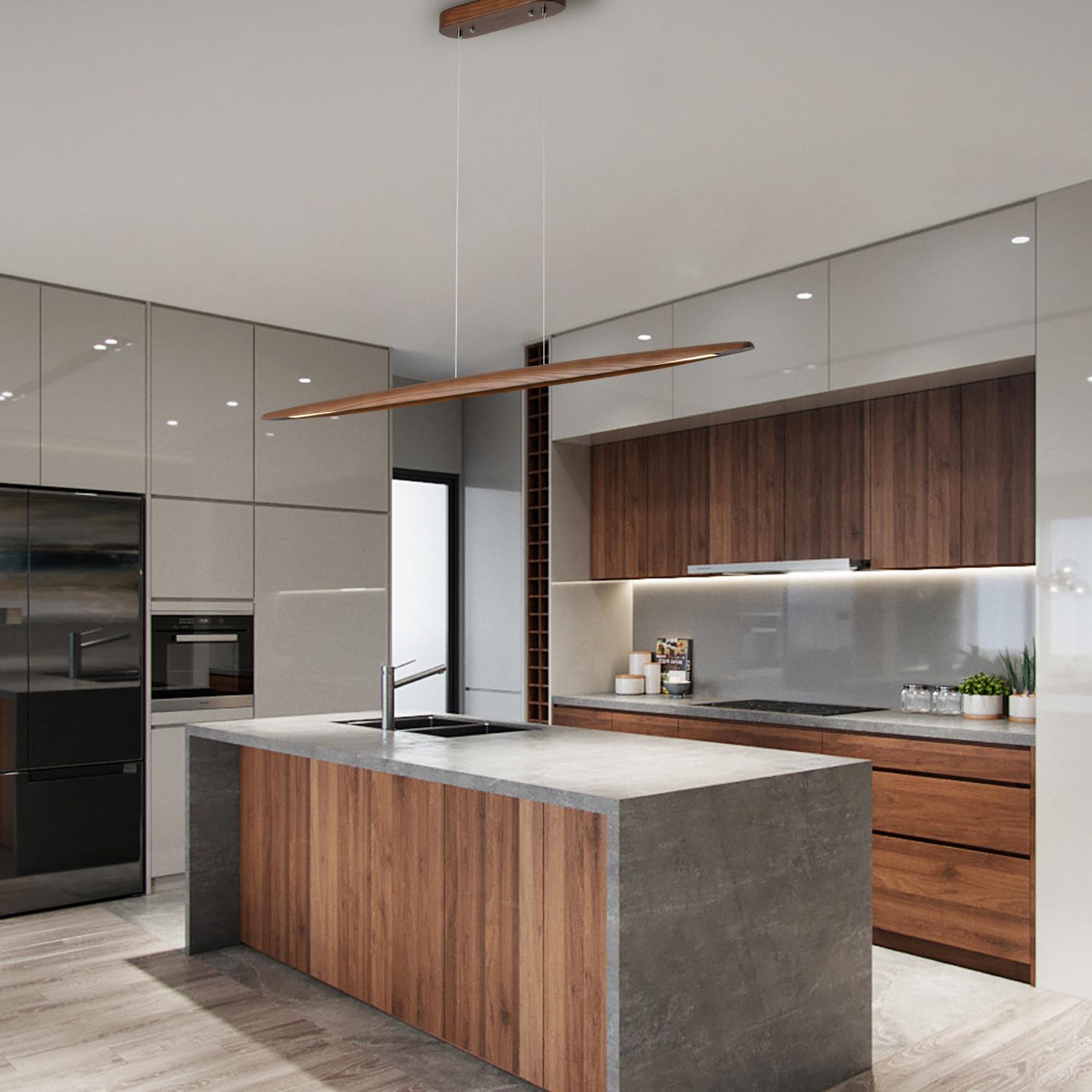 YISDESIGN walnut fixture brightens living or dining spaces