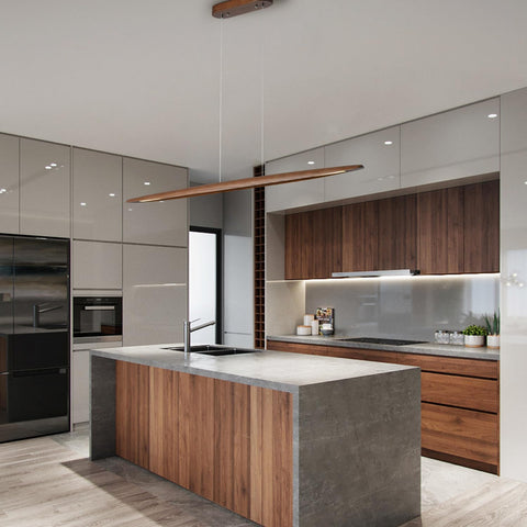 YISDESIGN walnut fixture brightens living or dining spaces