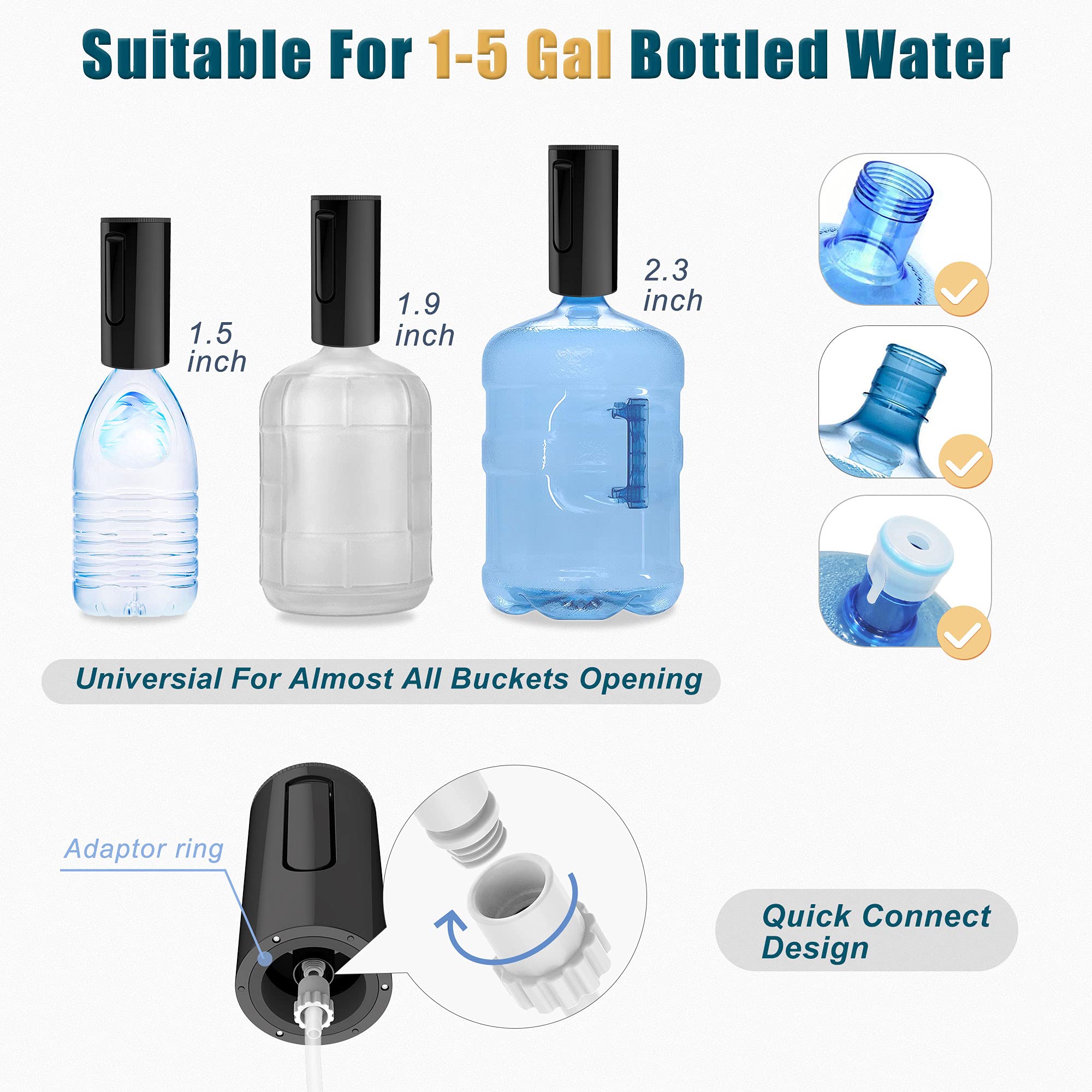 YISH dispenser includes adapter rings for bottle compatibility