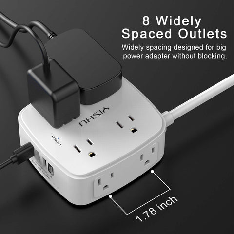 YISHU USB-C and USB-A ports provide fast charging for devices.