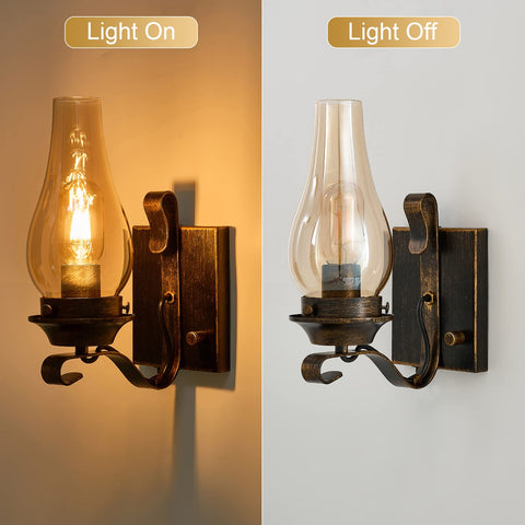 Yisuro amber glass sconce brightens bedrooms and hallways with vintage flair