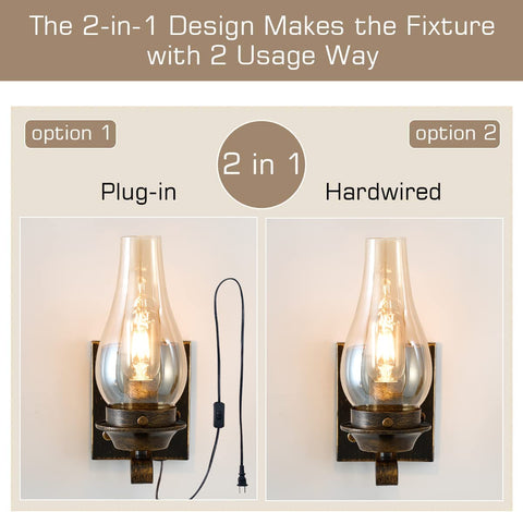 Yisuro wall light with on-cord switch offers easy operation