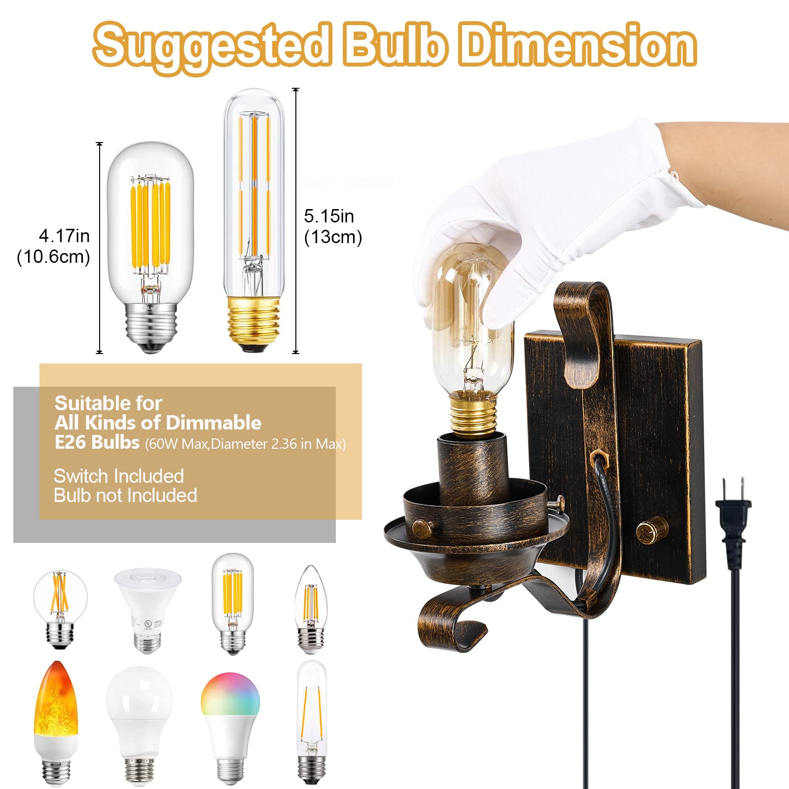 Yisuro retro kerosene lamp design sconce creates rustic charm beside a bed