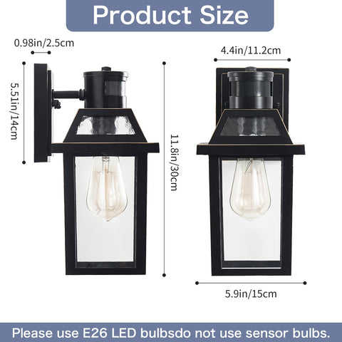 Yisuro tempered glass top cover detail on outdoor wall light