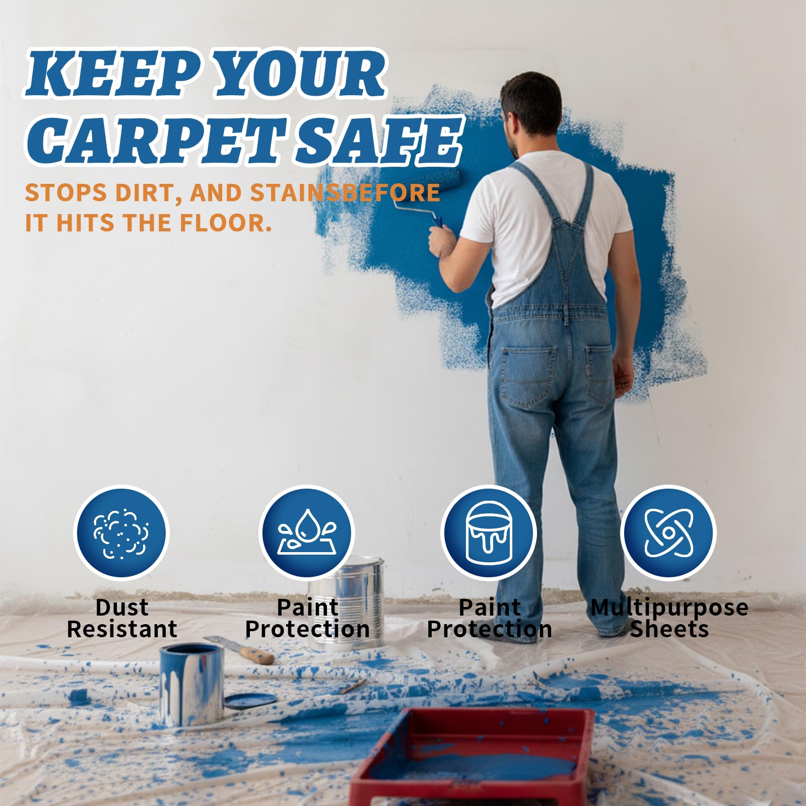 Yitech adhesive back protection film sticks securely on carpet without curling