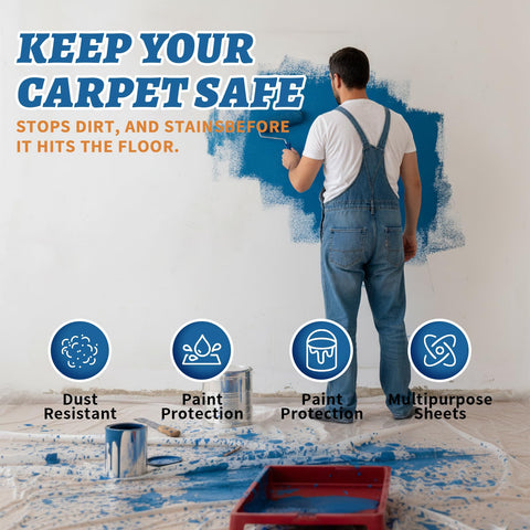 Yitech adhesive back protection film sticks securely on carpet without curling
