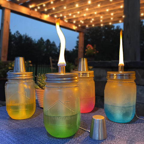 Yitee longlife fiberglass wicks enable a steady flame outdoors.