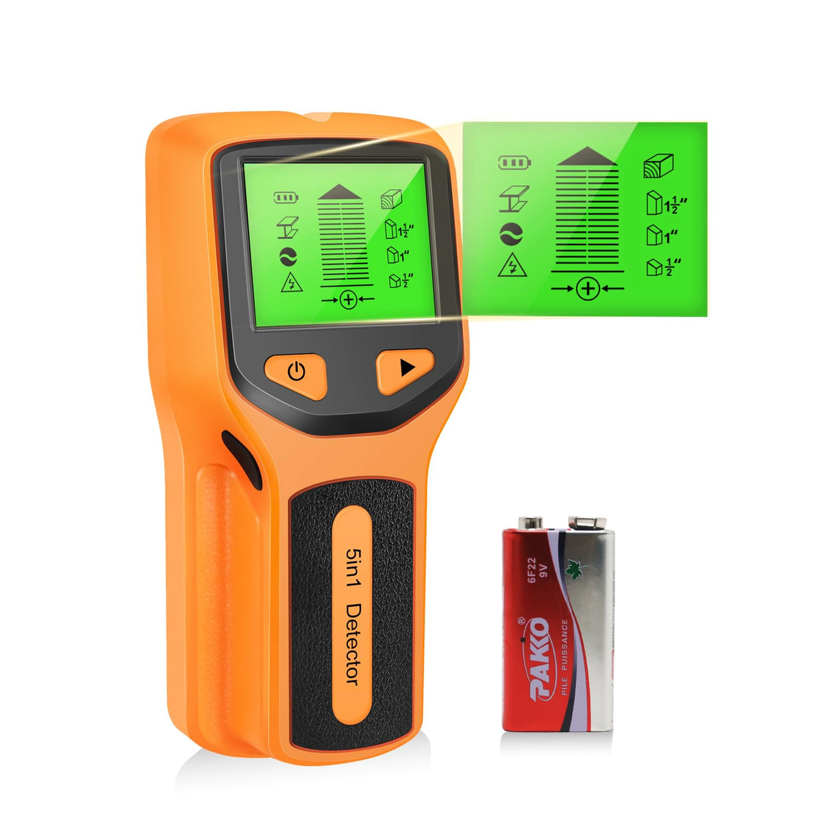 YITONSELEC stud finder display showing edge detection for precise mounting