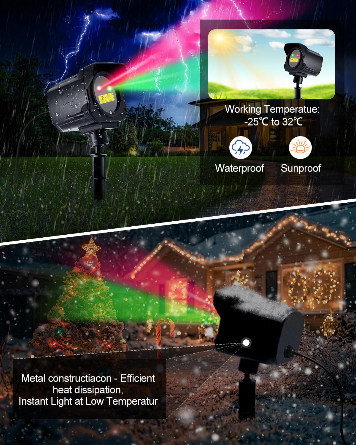 Yivsen ground stake enables secure lawn mounting for outdoor displays.