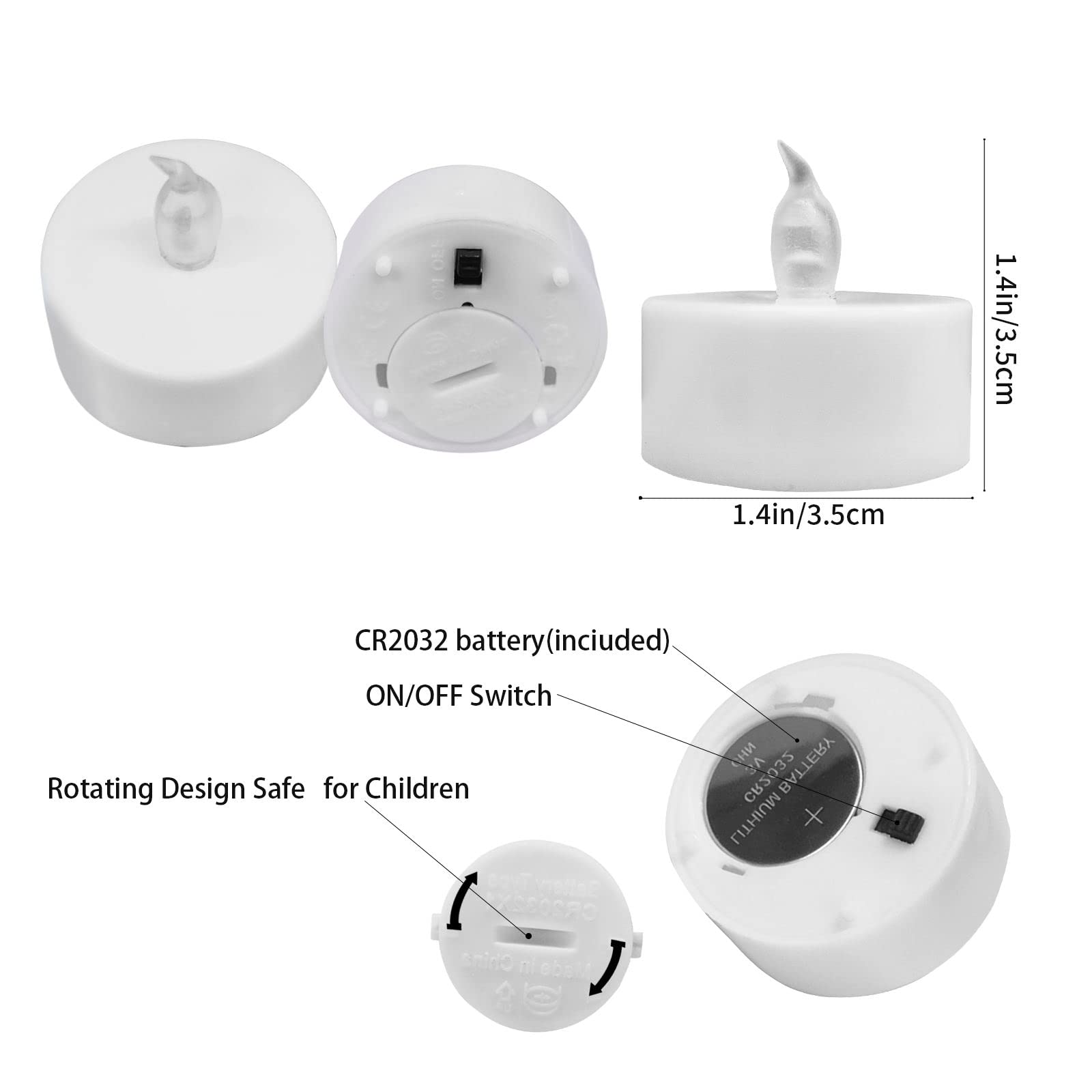 YIWER battery-operated tea light with included batteries for instant ambiance