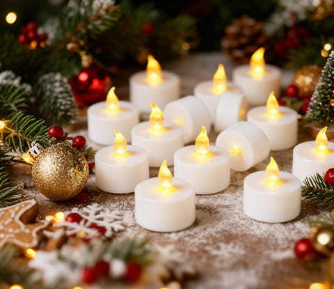 YIWER LED tea light flicker simulates real candlelight for romantic table displays