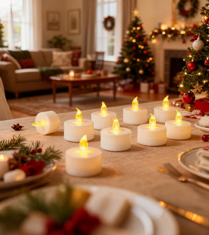 YIWER warm yellow glow flameless candles for indoor decor