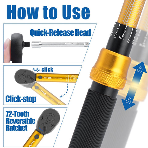 YIYEIE 72-tooth ratchet head enables smooth dual-direction work