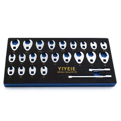 YIYEIE crowfoot wrench set in organized case for quick access