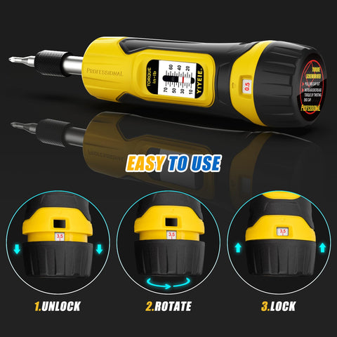 YIYEIE magnetic bit holder enables quick bit changes.