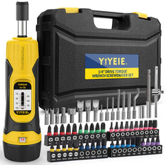 YIYEIE torque screwdriver set with 60 pieces for precise mounting tasks.