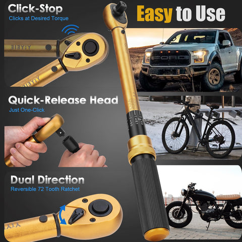 YIYEIE wrench emits a distinct click when torque is reached