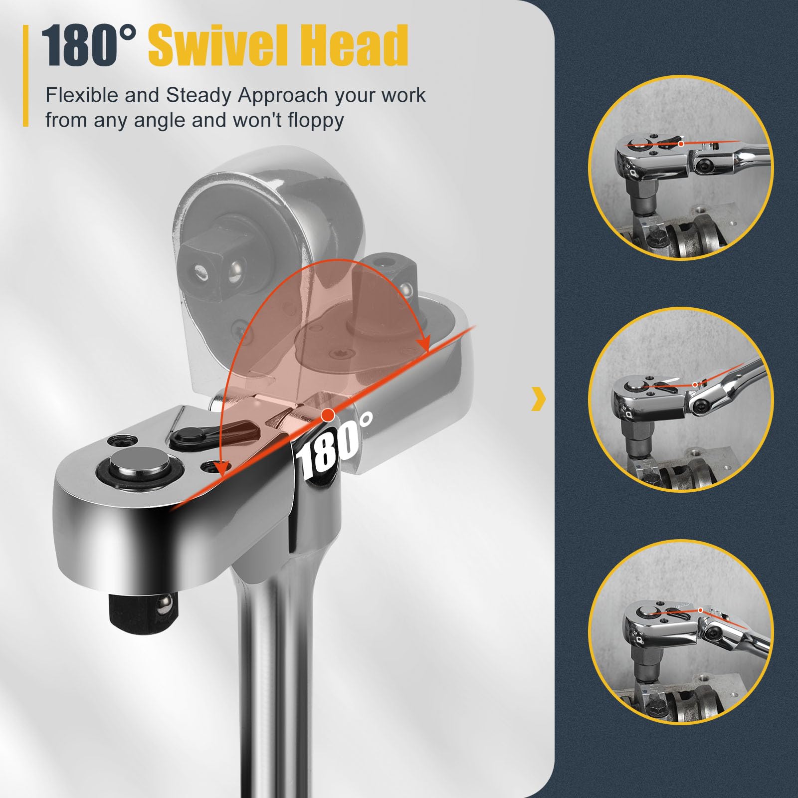 YIYEIE 72-tooth mechanism ensures smooth operation with a small swing.