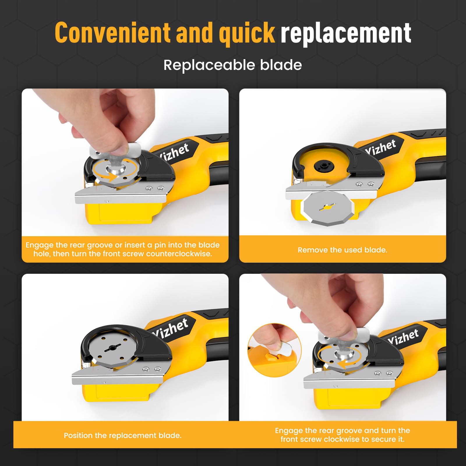 Yizhet cutter with safety lock and ergonomic grip for safer use.
